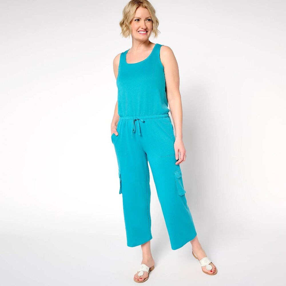 Muk Luks Turquoise Sleeveless Jumpsuit